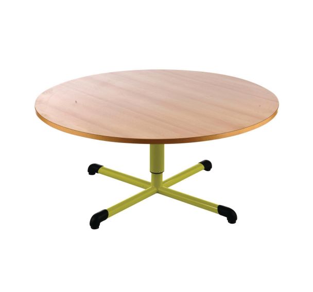 Table réglable Chloé ronde pied central, plateau hêtre - Mobidecor