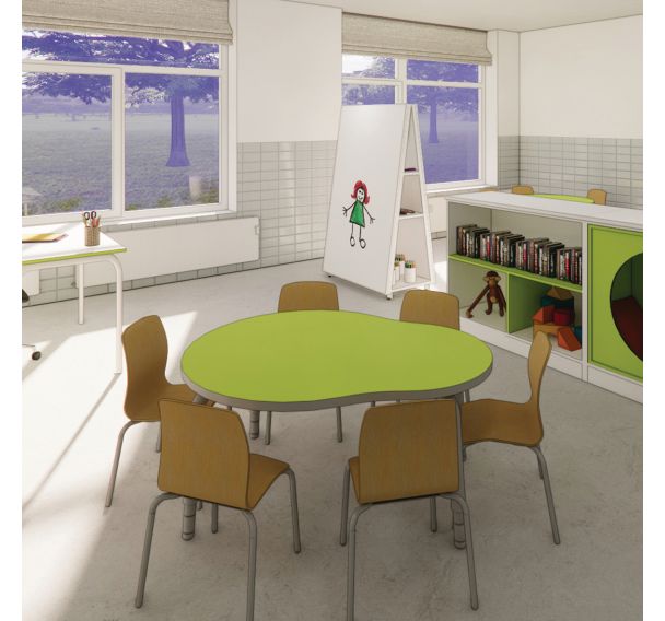 Table réglable Seed Pear pied gris plateau 46-58 cm-Vanerum