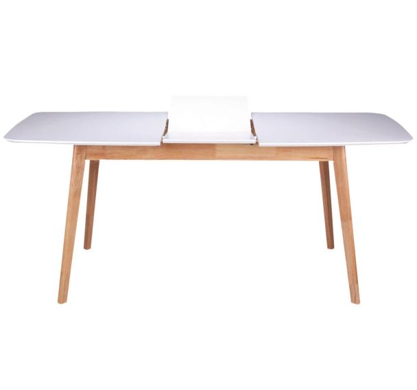 Table réunion Enma extensible 120 150x75x80 cm Chêne/Blanc