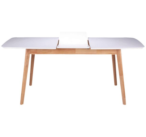 Table réunion Kenna extensible 140 180x75x80 cm Chêne/Blanc
