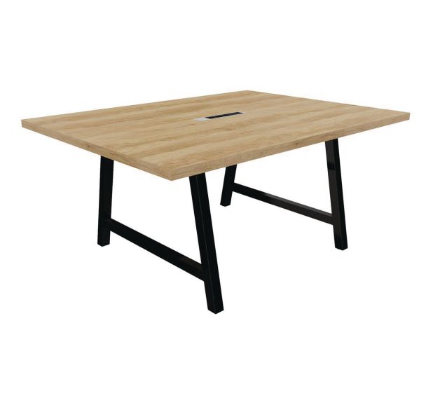 Table réunion cohésion avec bloc électrique pieds métal Buronomic