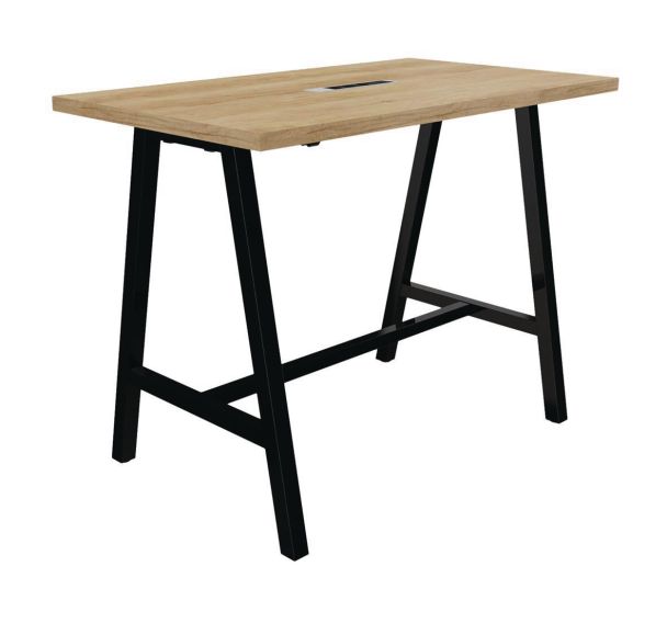 Table réunion haute cohésion avec bloc électrique pieds métal Buronomic