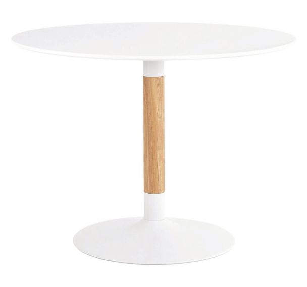Table ronde fixe Mira diam. 120 cm blanc/naturel