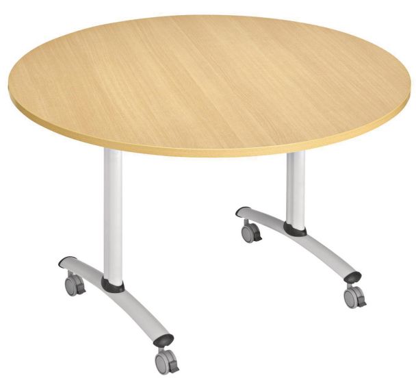 Table ronde plateau mélaminé pivotant Axe - Manutan Expert