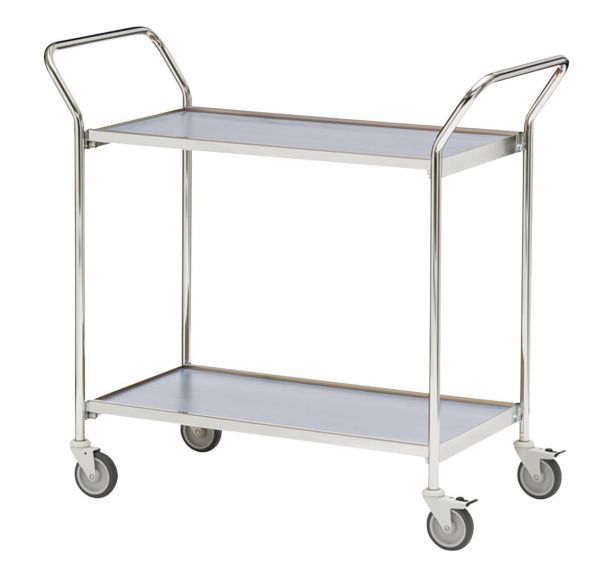 Table roulante avec deux poignées - 2 plateaux - Capacité 150 kg
