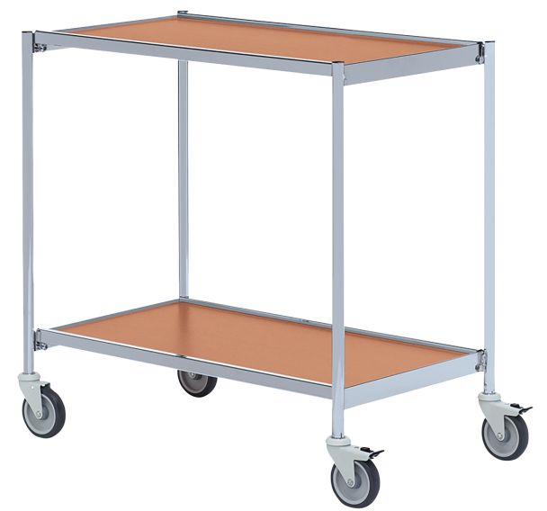 Table roulante gris - 2 plateaux - Capacité 150 kg