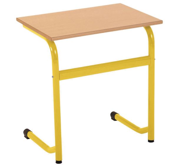 Table scolaire fixe Forum2 dégagement latéral plat. hêtre chant alaisé