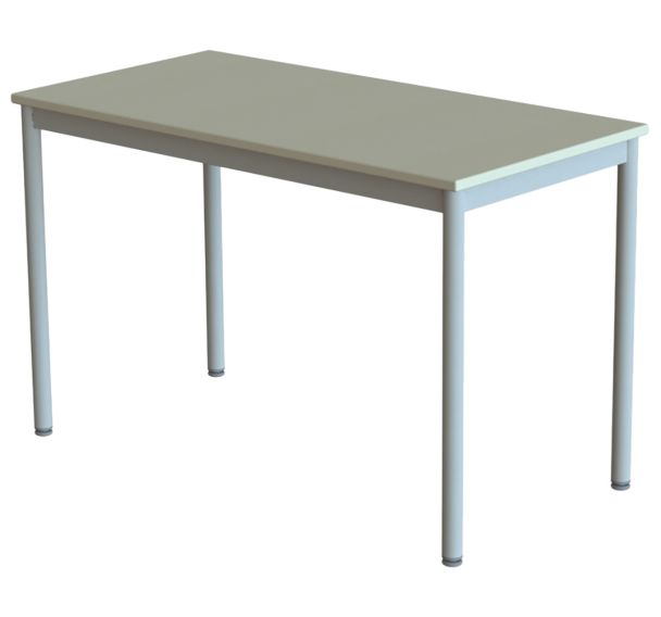 Table scolaire rectangle Elodie plateau sous cadre mélaminé beige