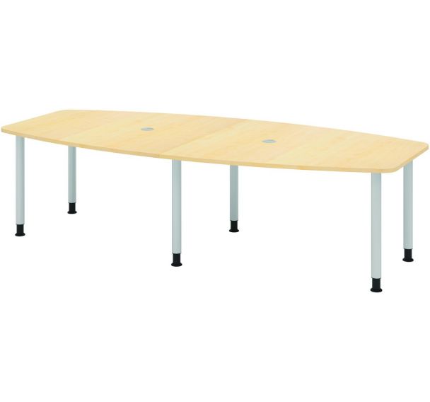 Table tonneau - 6 pieds argent - 220x130 cm - Hammerbacher