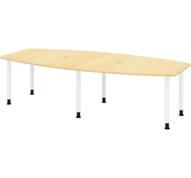 Table tonneau - 6 pieds blancs - 220x130 cm - Hammerbacher