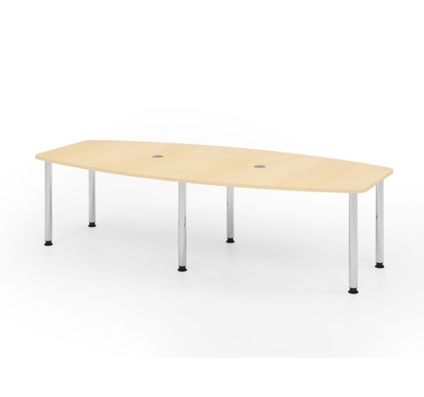 Table tonneau - 6 pieds chromés - 220x130 cm - Hammerbacher