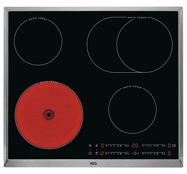 Table vitrocéramique HRB64471XB-Puissance de raccordement 6400 W-Aeg