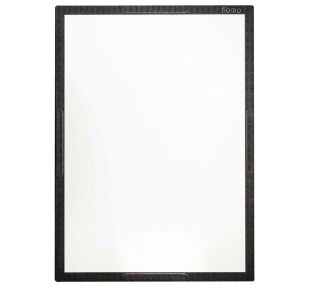 Tableau Flomo 93x128cm en acier émaillé blanc encadrement noir