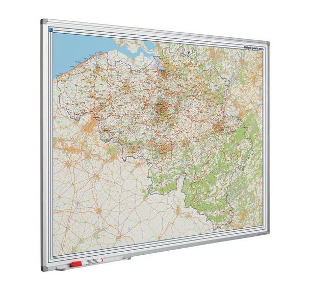 Tableau Softline avec carte cadre Belgique (code postal) - Smit Visual