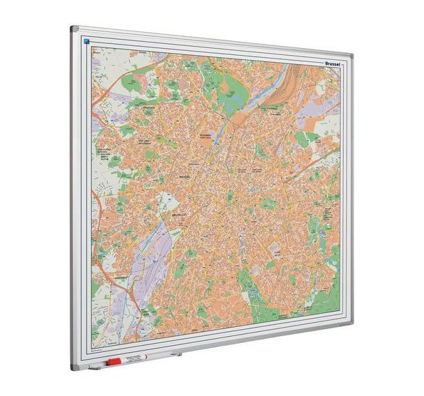 Tableau Softline avec carte cadre Bruxelles - Smit Visual