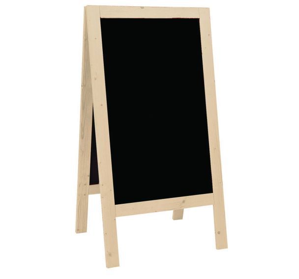 Tableau à craie sandwich - 2 faces - Cadre: Bois