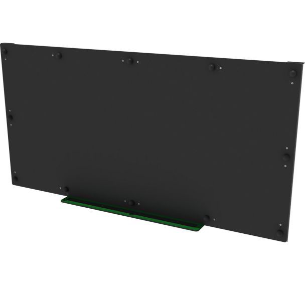 Tableau ardoise mural 2 x 1 m avec auget - noir/vert