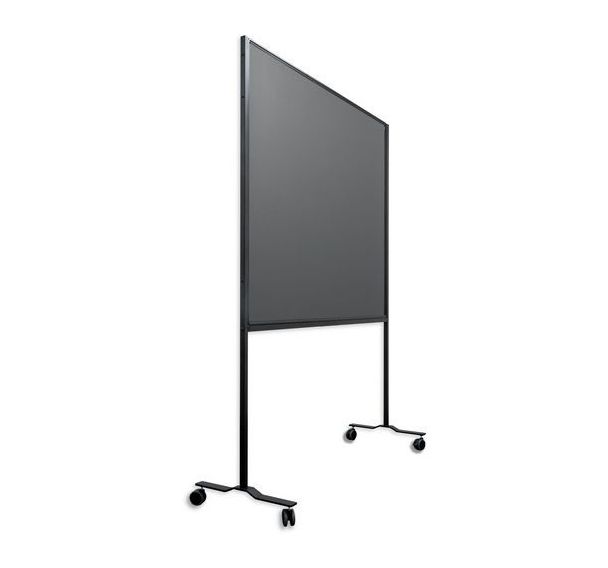 Tableau de travail mobile en émail gris (craie) - Smit Visual