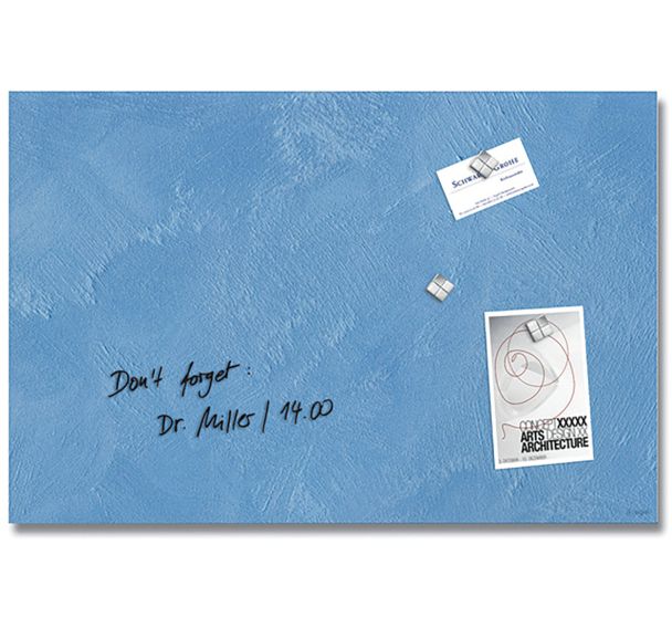 Tableau magnétique en verre - 600x400x15mm - Blue Structure - Sigel