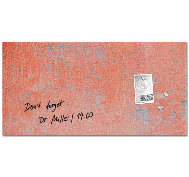 Tableau magnétique en verre - 910x460x15mm - Red Wall - Sigel