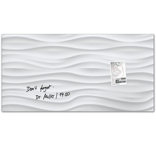 Tableau magnétique en verre - 910x460x15mm - White Wave - Sigel