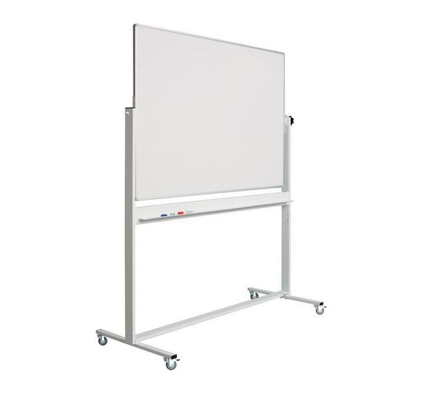 Tableau pivotant RC10 cadre émaillé blanc/blanc - Smit Visual