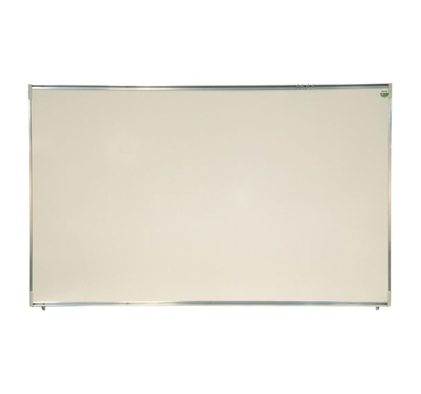 Tableau simple émaillé blanc cadre alu strié naturel - Manutan Expert