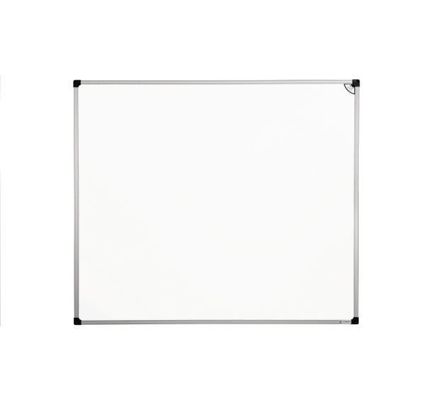 Tableau simple émaillé blanc semi-brillant cadre aluminium anodisé
