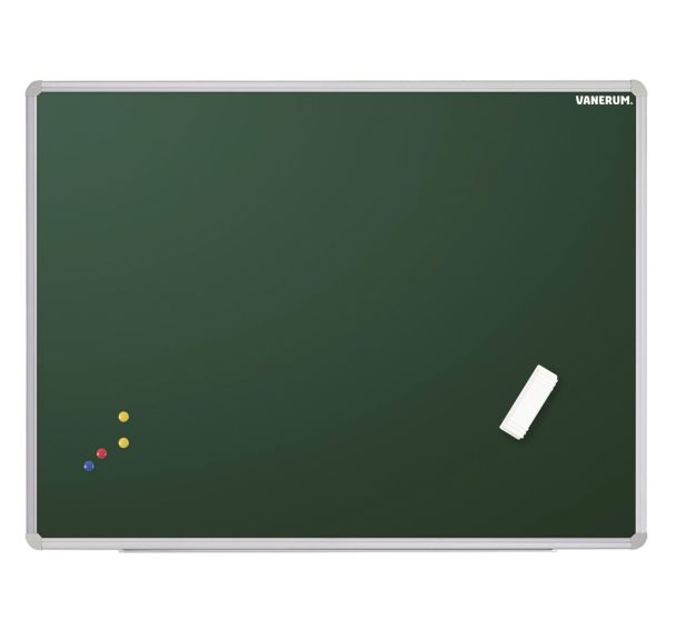 Tableau simple émaillé vert, cadre aluminium anodisé Vanerum