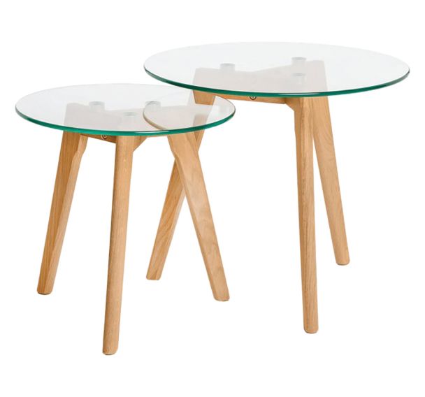 Tables basses gigognes Abel plateau verre