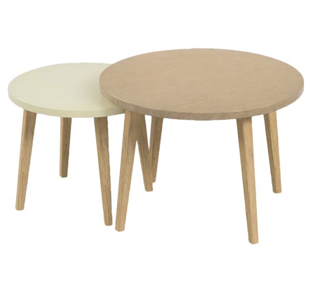 Tables basses gigognes Upcy décor plateau uni Tizu