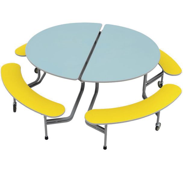 Tables mobile ovale 4 bancs 8 assises - Sico