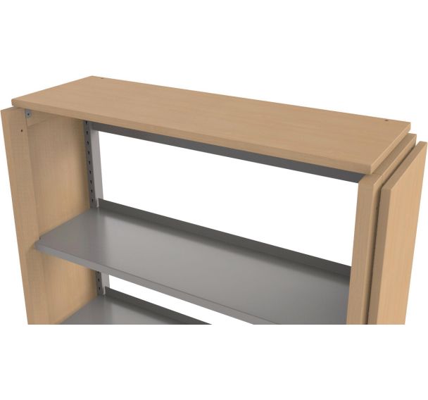 Tablette chapeau habillage bois pour rayonnage Ellipse - Manutan Expert