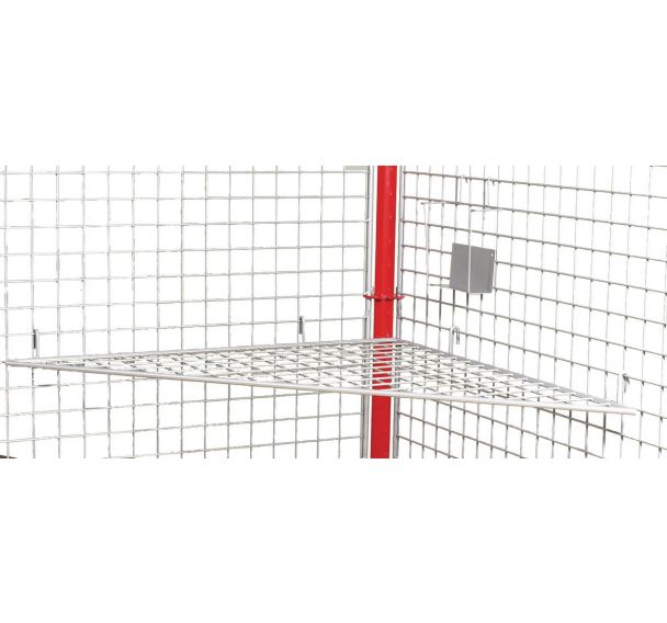 Tablette d'angle Praxi aluminium métallisé
