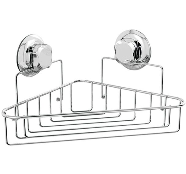 Tablette d'angle métal double ventouses