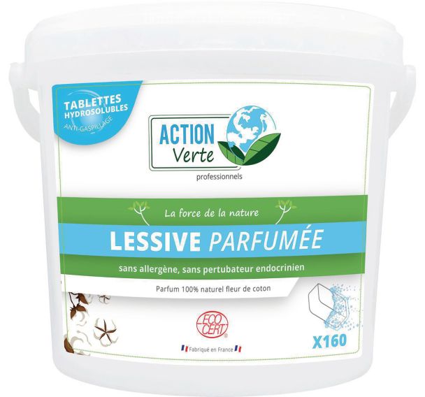 Tablettes de lessive linge en seau parfumées Ecocert 3,2 Kg