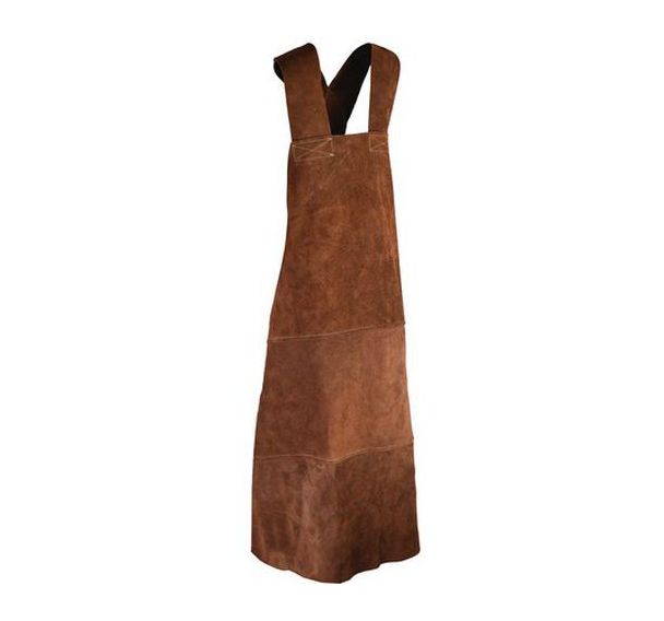 Tablier de protection pour soudeur cuir croûte de bovin avec bavette