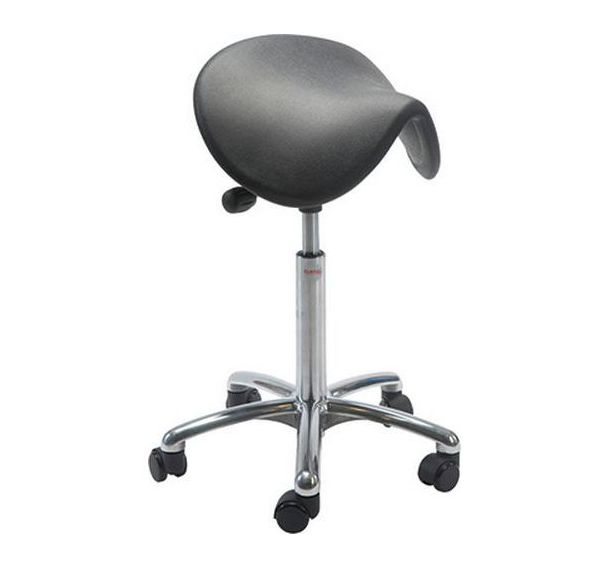 Tabouret Alu50, vérin à gaz-medium, Selle Dalton, noir