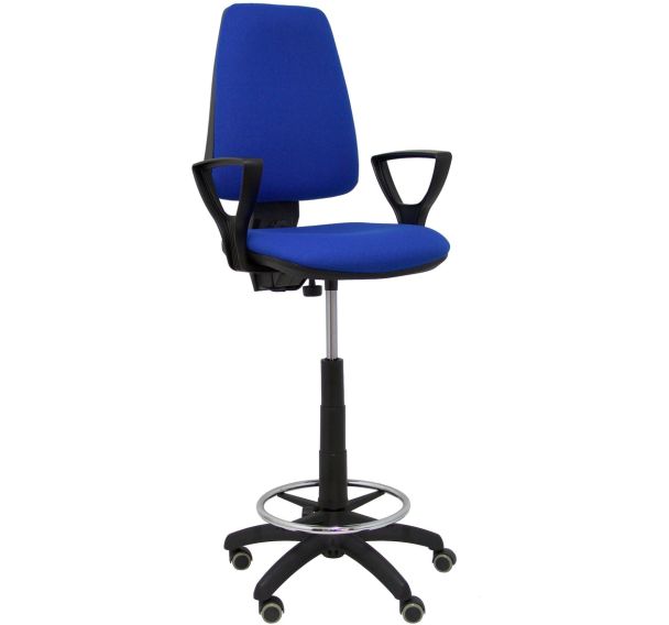 Tabouret Elche CP avec bras fixe - roue parquet - bleu