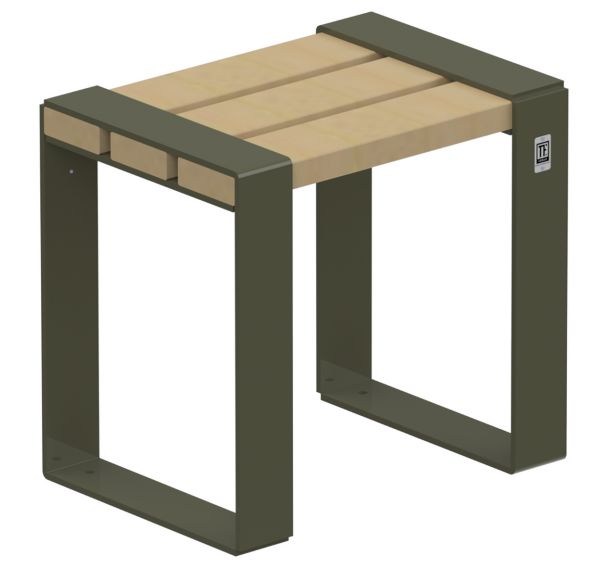 Tabouret Forézien bois naturel acier Tolerie Forezienne