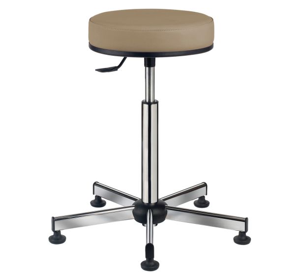 Tabouret Laboratoire sur patins assise confort tissu enduit GGI