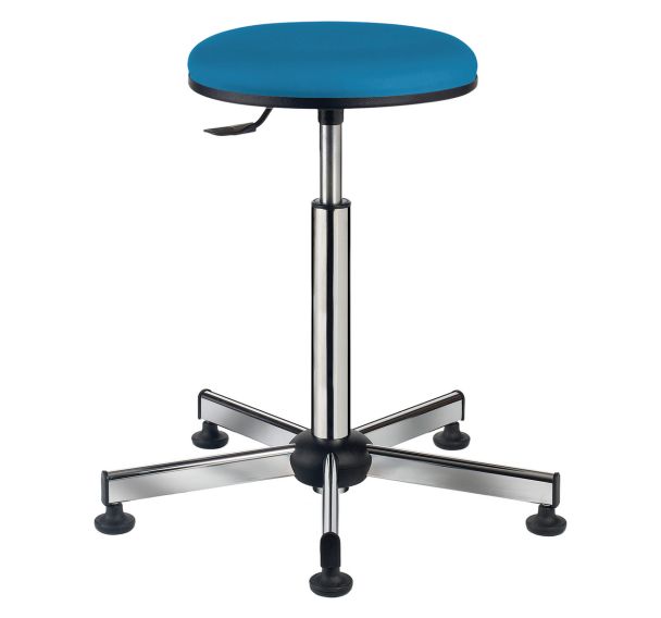 Tabouret Laboratoire sur patins assise galette tissu enduit GGI
