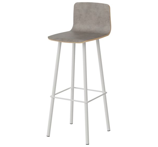 Tabouret Malibu coque hêtre - piètement acier - Manutan Expert