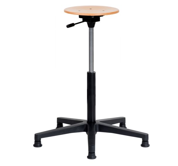 Tabouret Natur assise réglable haute sur patins
