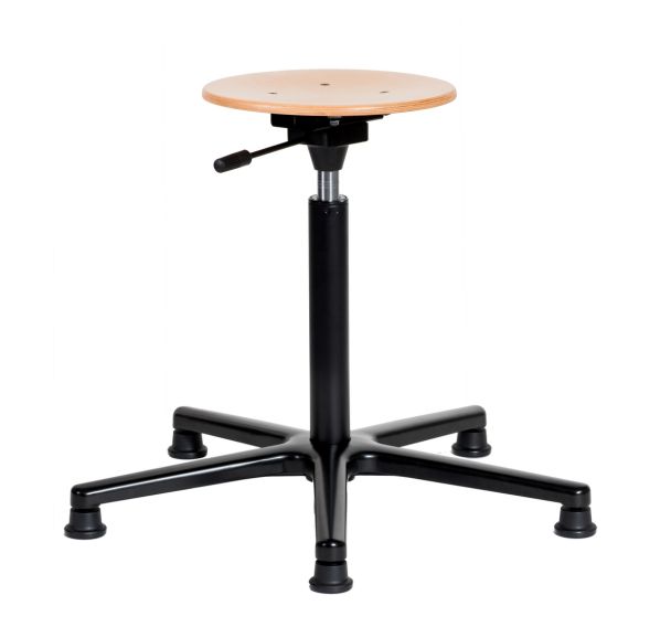 Tabouret Natur assise réglable moyenne sur patins