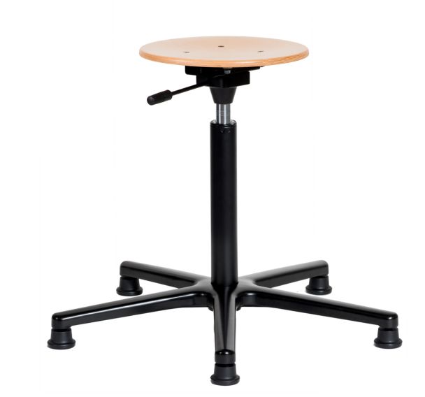 Tabouret Natur assise réglable moyenne sur patins