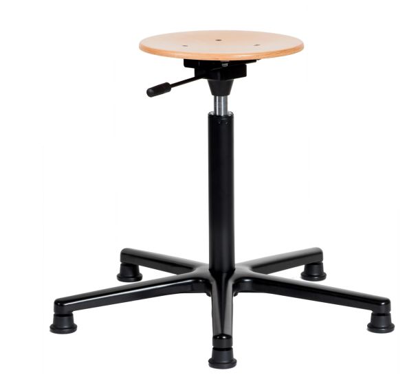 Tabouret Natur assise réglable moyenne sur roulettes.