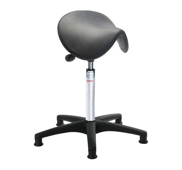 Tabouret Octo610, vérin à gaz-haut, Selle Dalton, noir