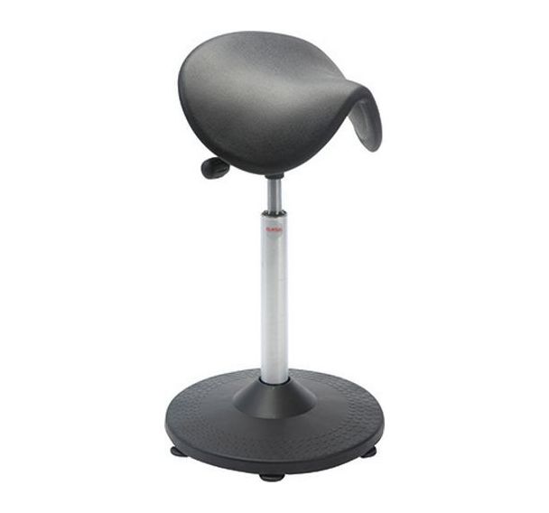 Tabouret Trumpet, vérin à gaz-haut, Selle Dalton, noir