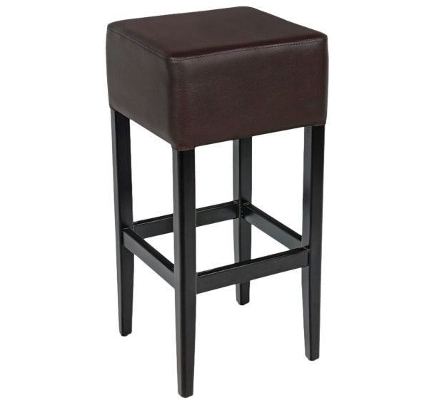 Tabouret Vivaldi structure hêtre massif assise et dossier tissu PVC Stamp